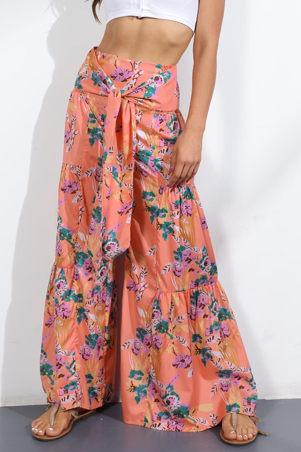 Printed High-Rise Tied Culottes-Teresa&#39;s Fashionista LLC