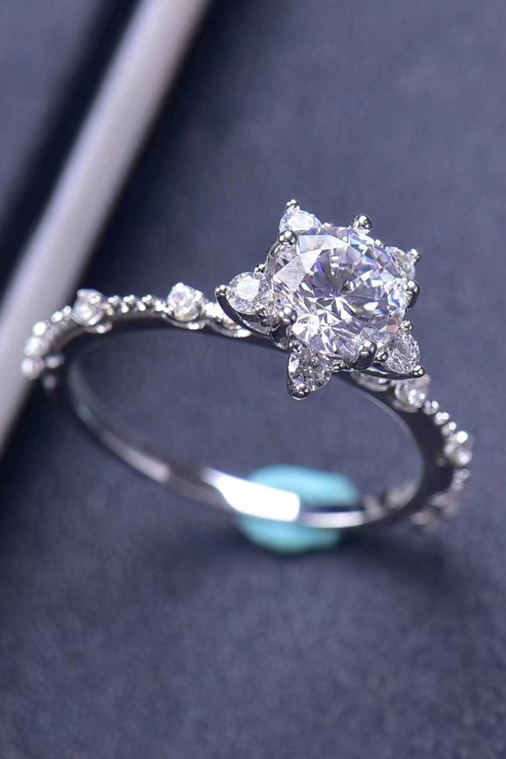 1 Carat Moissanite 6-Prong Ring-Teresa&#39;s Fashionista LLC