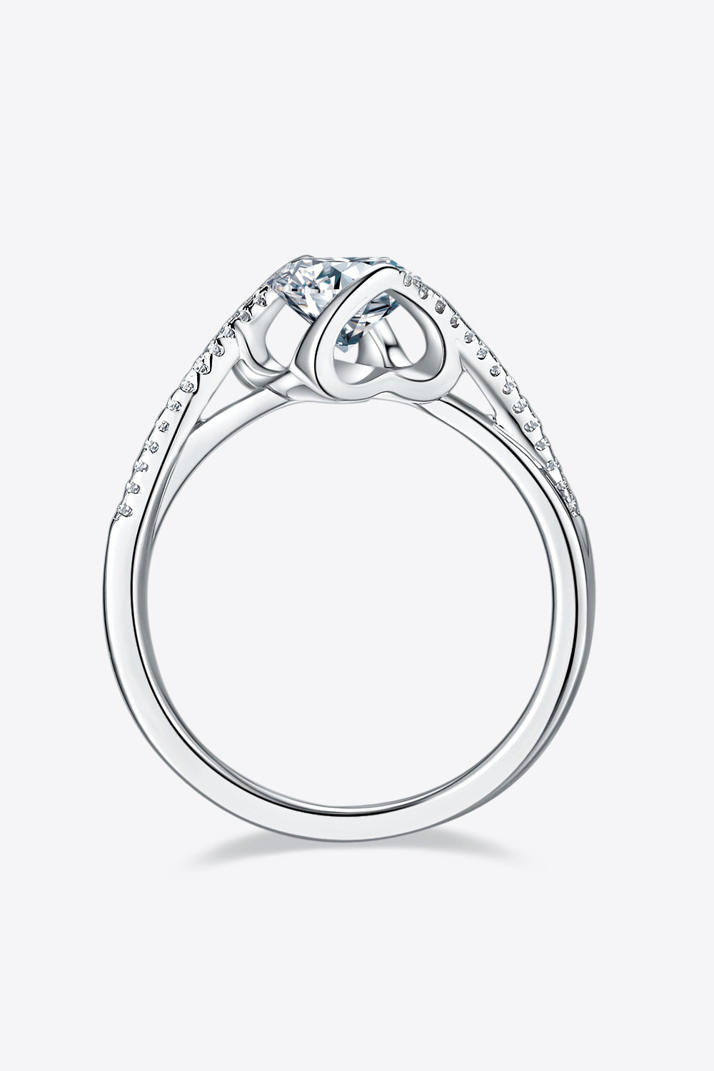 1 Carat Moissanite 925 Sterling Silver Twisted Ring-Teresa&#39;s Fashionista LLC