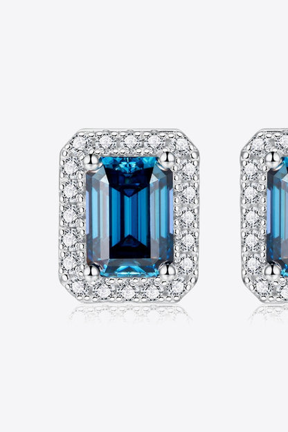 2 Carat Moissanite Stud Earrings in Indigo-Teresa&#39;s Fashionista LLC