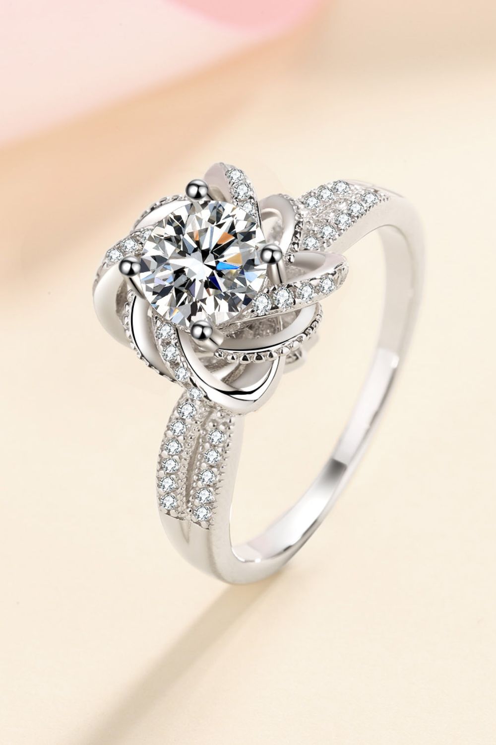 1 Carat Moissanite 925 Sterling Silver Ring-Teresa&#39;s Fashionista LLC