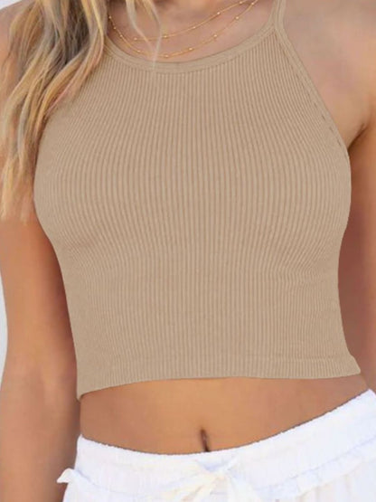 Ribbed Racerback Cropped Cami-Teresa&#39;s Fashionista LLC