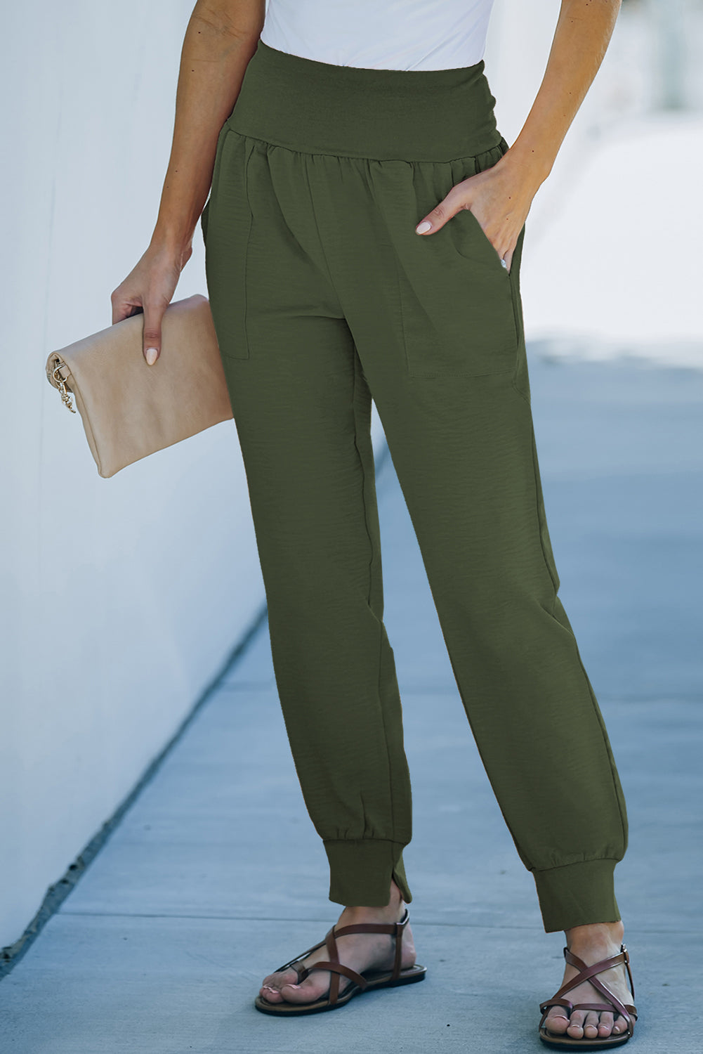 Wide Waistband Pocketed Joggers-Teresa&#39;s Fashionista LLC