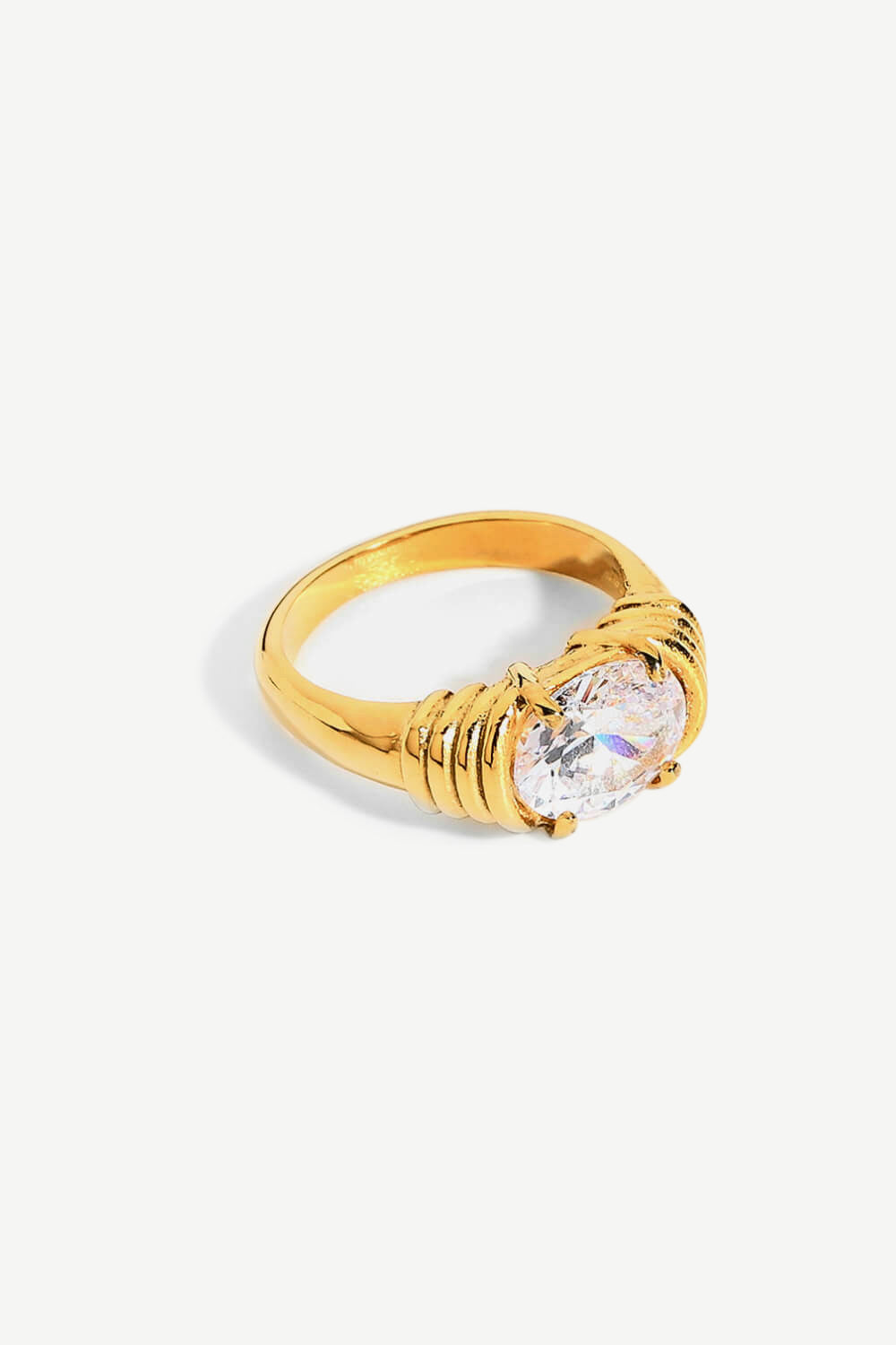 18K Gold Plated Zircon Ring-Teresa&#39;s Fashionista LLC