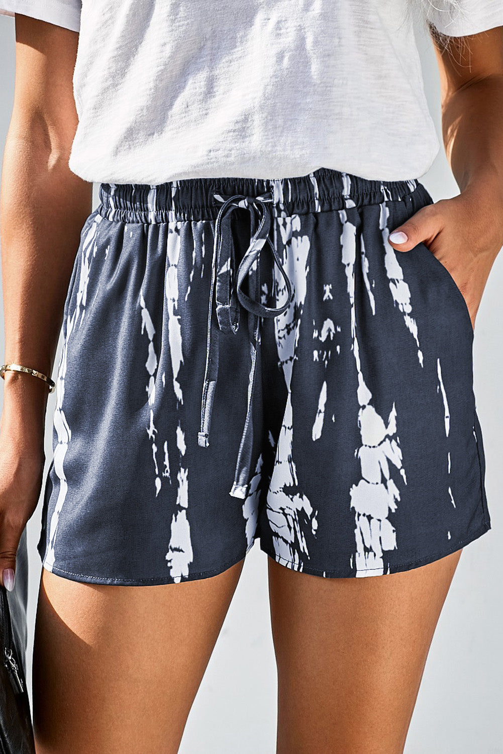 Tie-Dye Drawstring Waist Shorts with Pockets-Teresa&#39;s Fashionista LLC