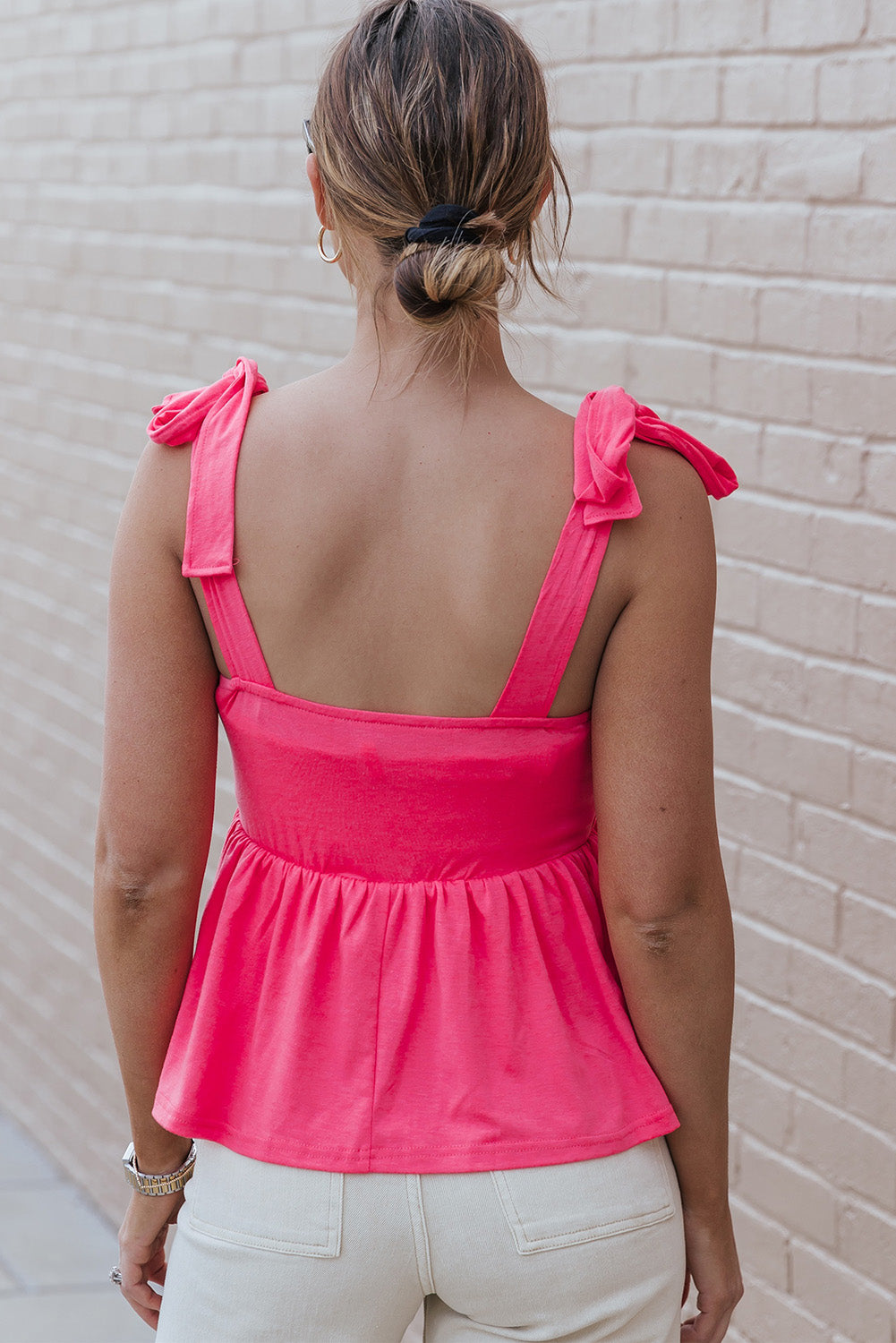 Tie Shoulder Babydoll Tank-Teresa&#39;s Fashionista LLC