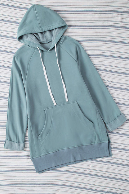 Side Slit Raglan Sleeve Hoodie-Teresa&#39;s Fashionista LLC