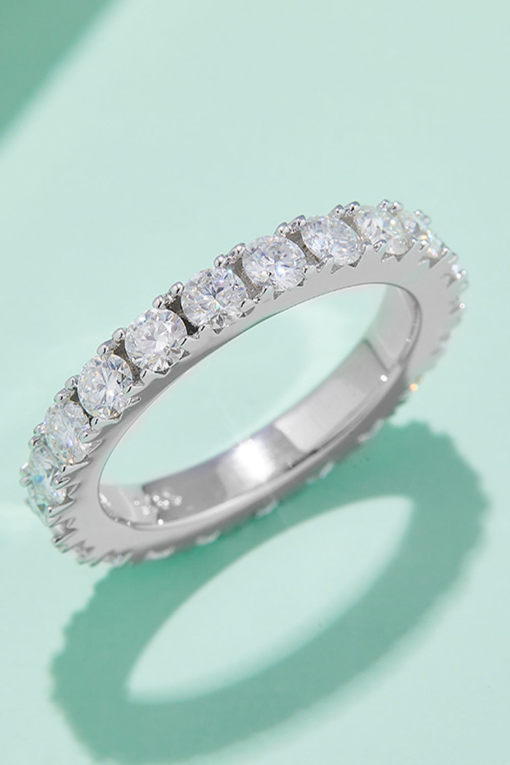 2.3 Carat Moissanite 925 Sterling Silver Eternity Ring-Teresa&#39;s Fashionista LLC