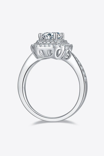 1 Carat Moissanite 925 Sterling Silver Side Stone Ring-Teresa&#39;s Fashionista LLC