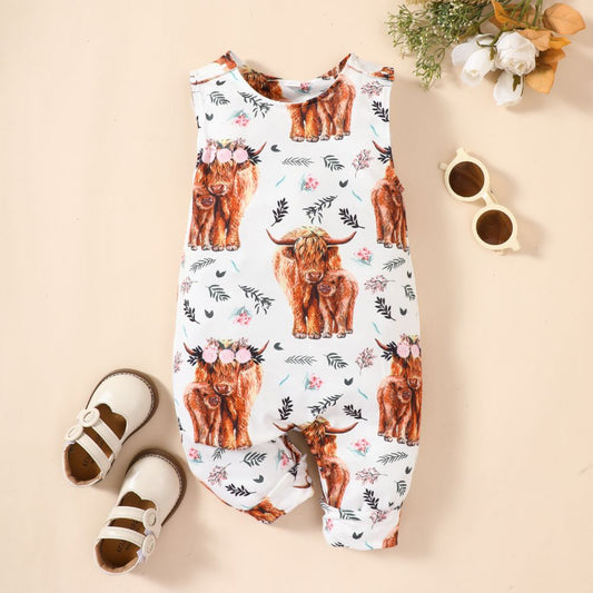 Baby Animal Print Round Neck Sleeveless Jumpsuit-Teresa&#39;s Fashionista LLC