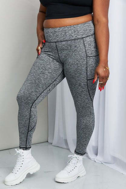 Rae Mode Full Size Heathered Wide Waistband Yoga Leggings-Teresa&#39;s Fashionista LLC