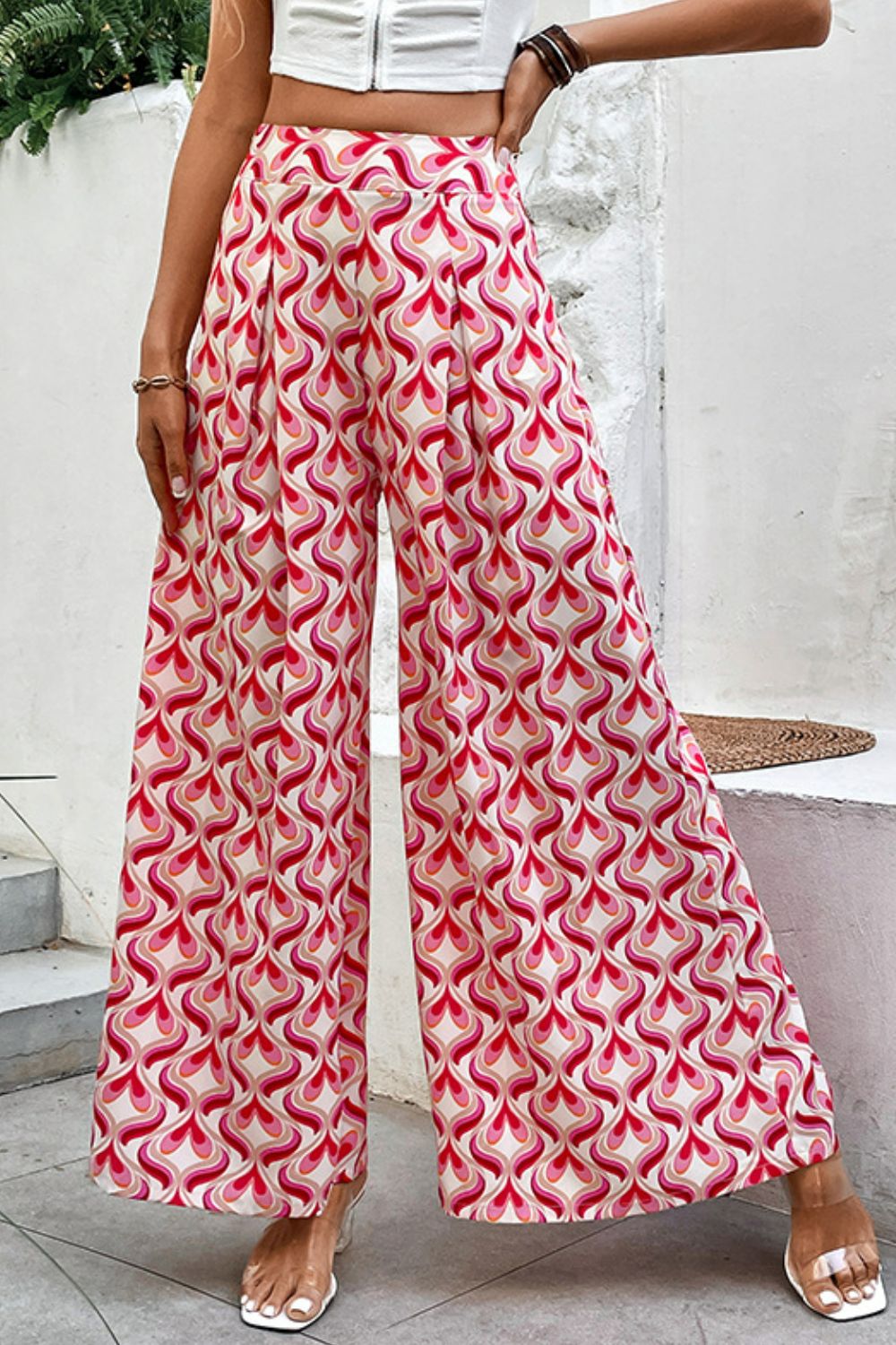 Printed High-Waist Culottes-Teresa&#39;s Fashionista LLC