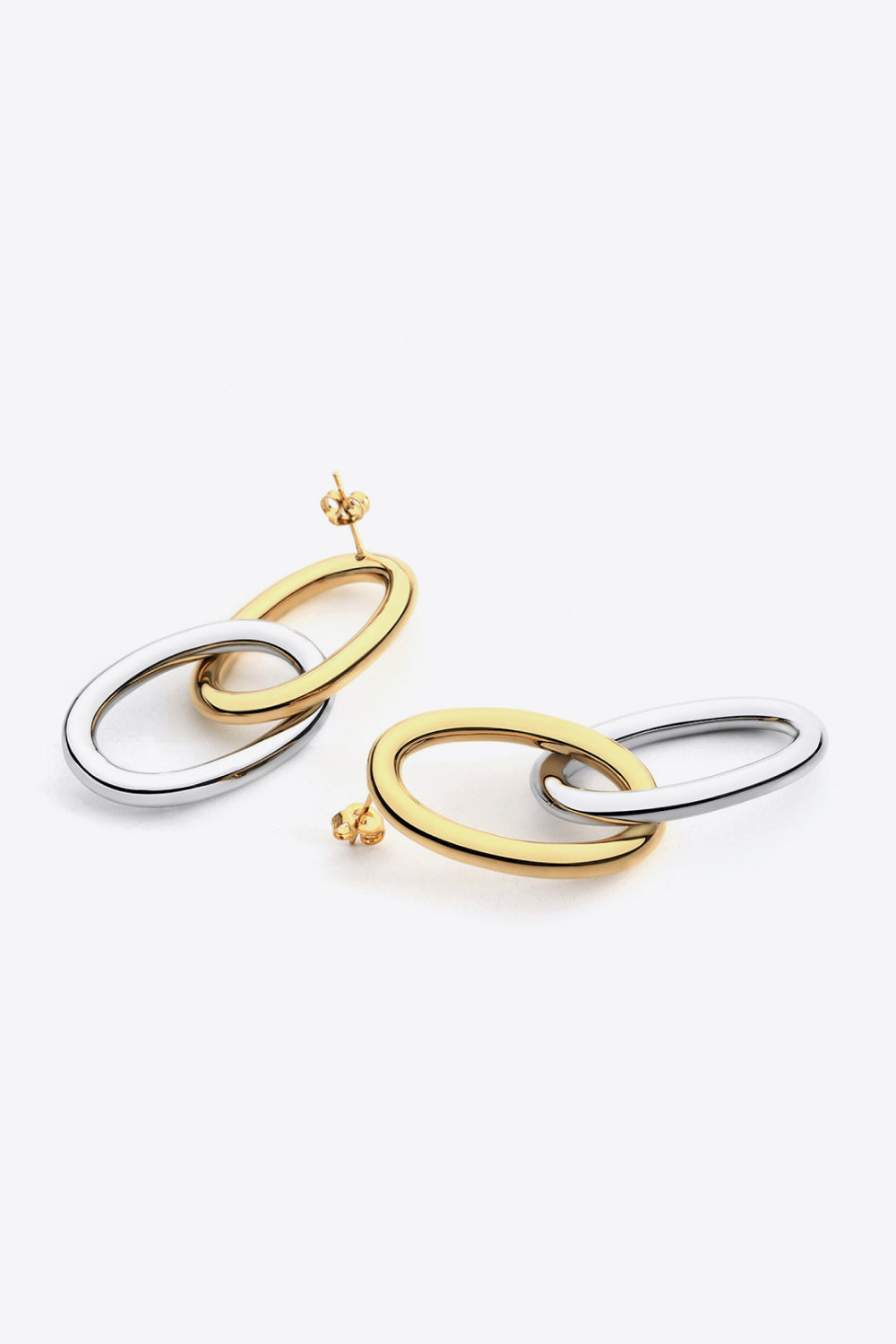 Two-Tone Double Hoop Earrings-Teresa&#39;s Fashionista LLC