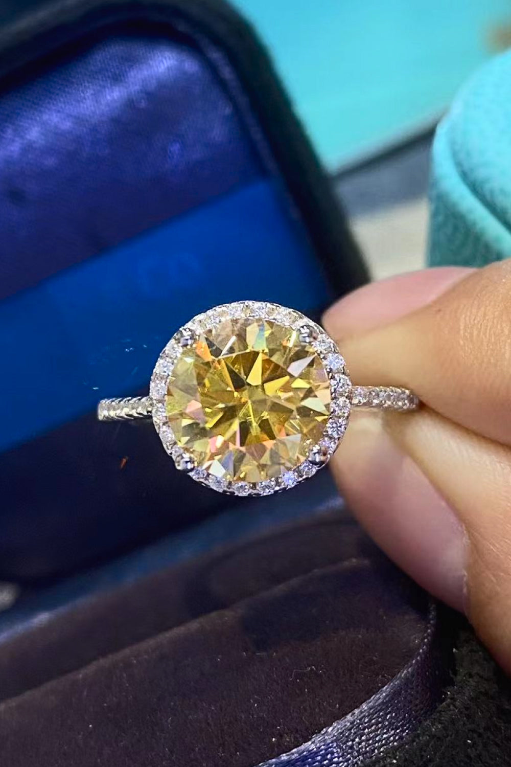 2 Carat Moissanite Round Ring-Teresa&#39;s Fashionista LLC