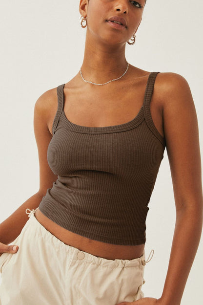 In Your Dreams Ribbed Cropped Cami-Teresa&#39;s Fashionista LLC