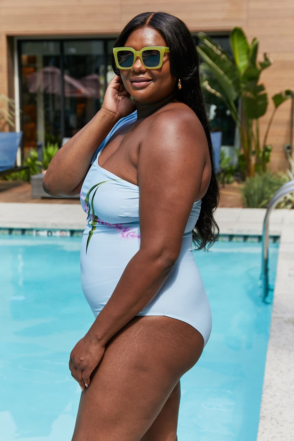 Marina West Swim Vacay Mode One Shoulder Swimsuit in Pastel Blue-Teresa&#39;s Fashionista LLC