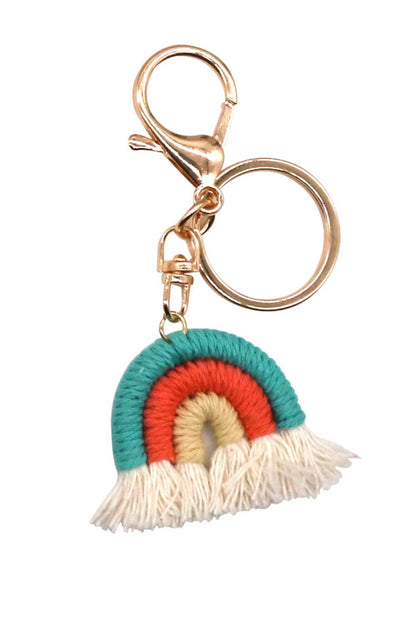 Assorted 4-Pack Rainbow Fringe Keychain-Teresa&#39;s Fashionista LLC