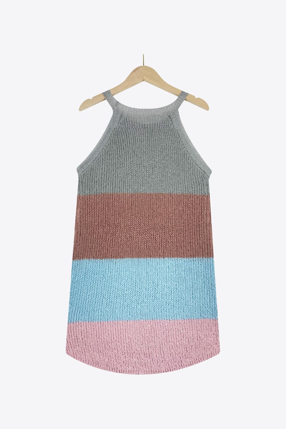 Color Block Round Neck Sleeveless Knit Top-Teresa&#39;s Fashionista LLC