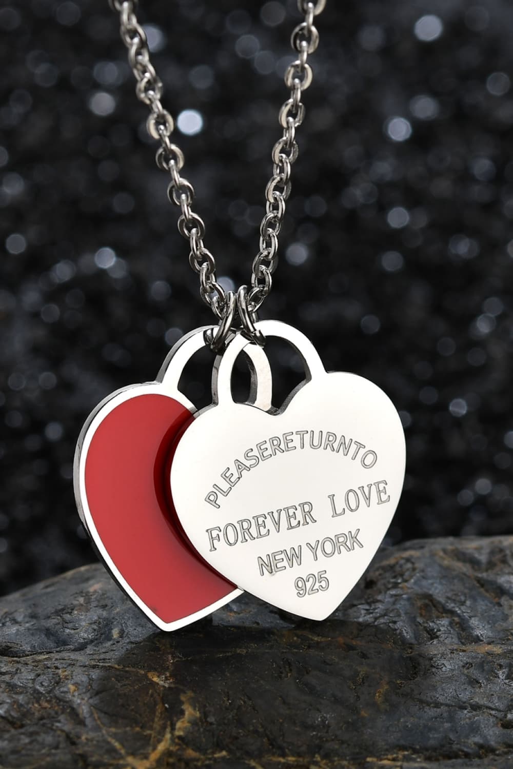 Heart Pendant Stainless Steel Necklace-Teresa&#39;s Fashionista LLC