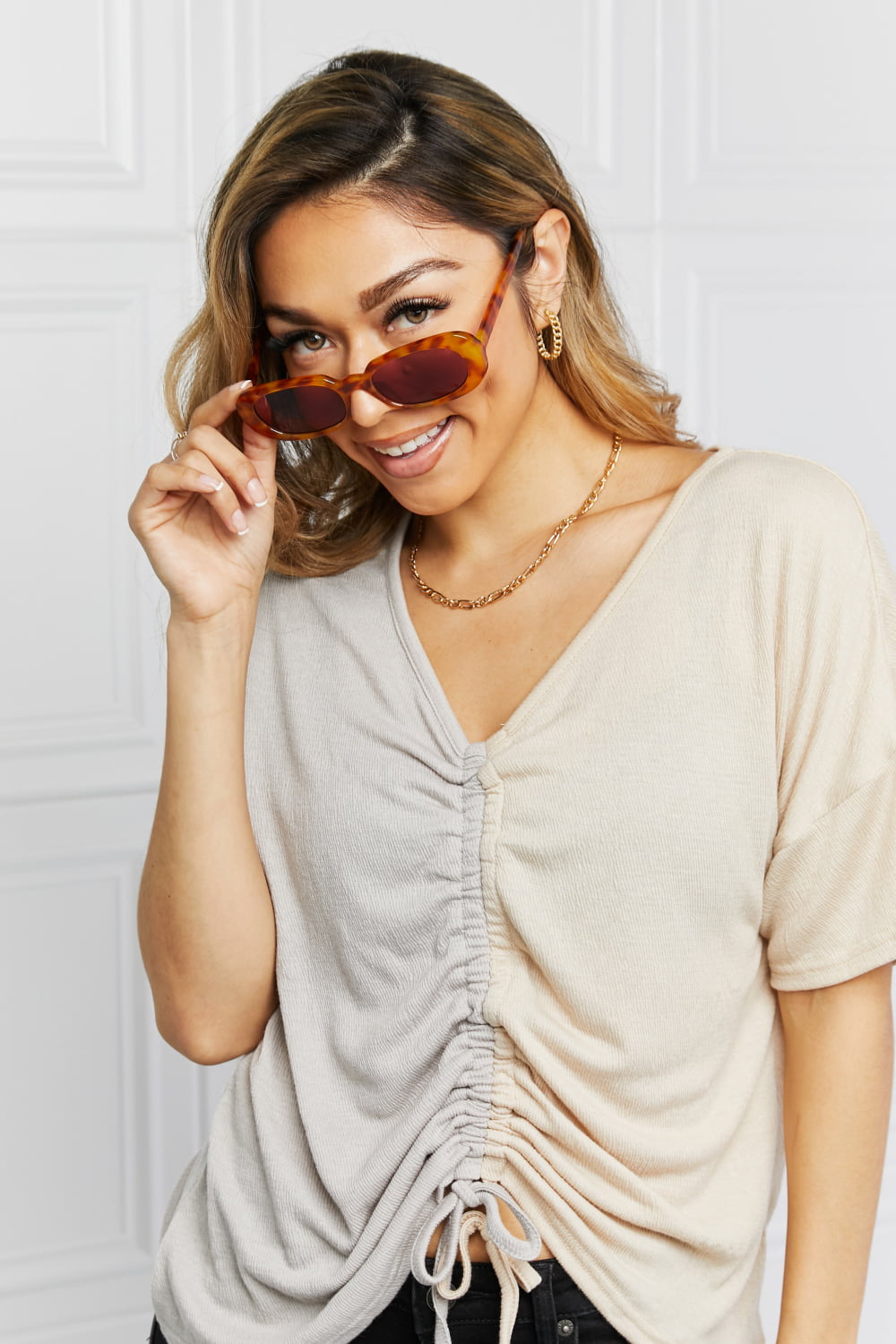 Oval Full Rim Sunglasses-Teresa&#39;s Fashionista LLC