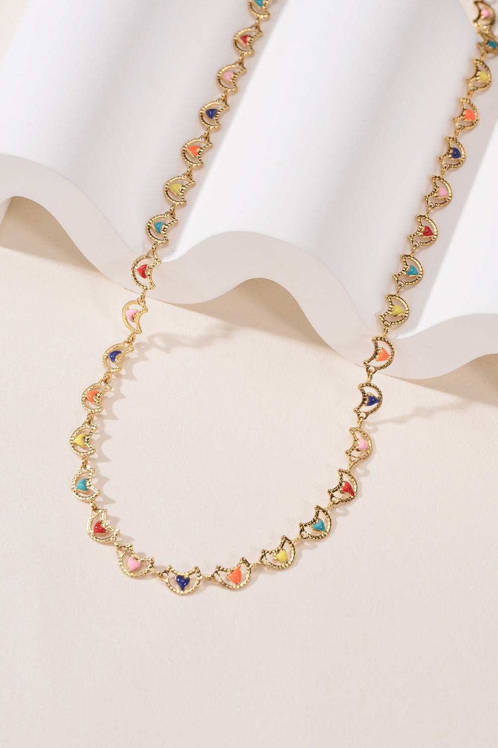 Multicolored Heart Stainless Steel Necklace-Teresa&#39;s Fashionista LLC