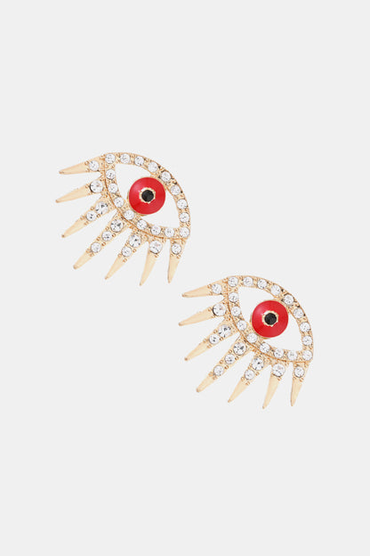 Evil Eye Rhinestone Dangle Earrings-Teresa&#39;s Fashionista LLC