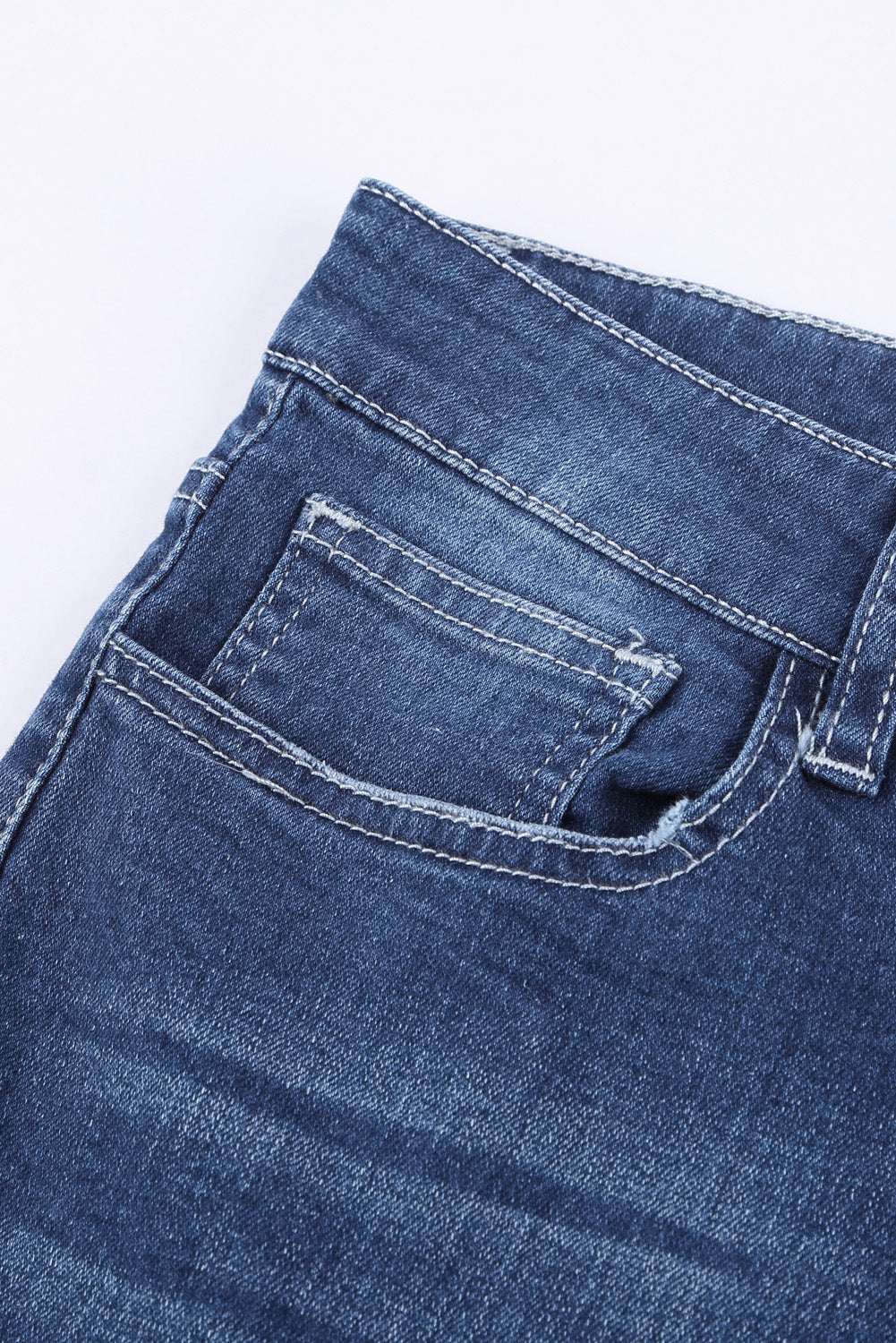 High-Rise Distressed Hem Detail Jeans-Teresa&#39;s Fashionista LLC