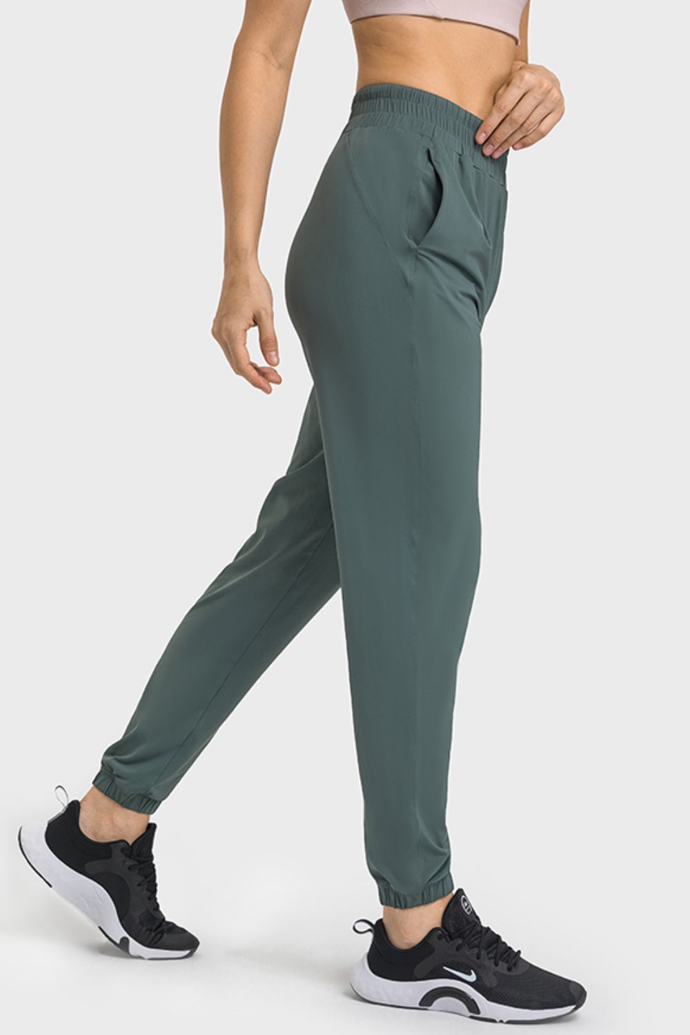 Elastic Waist Yoga Joggers with Pockets-Teresa&#39;s Fashionista LLC