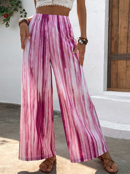 Striped High Waist Wide Leg Pants-Teresa&#39;s Fashionista LLC