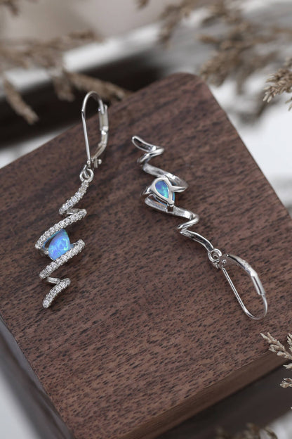 Twisted Opal Drop Earrings-Teresa&#39;s Fashionista LLC