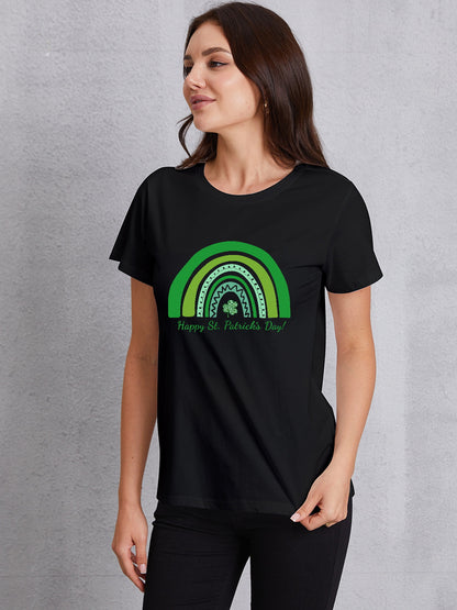 HAPPY ST. PATRICK'S DAY Round Neck T-Shirt-Teresa&#39;s Fashionista LLC