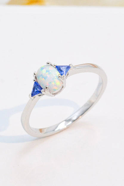 Contrast 925 Sterling Silver Opal Ring-Teresa&#39;s Fashionista LLC