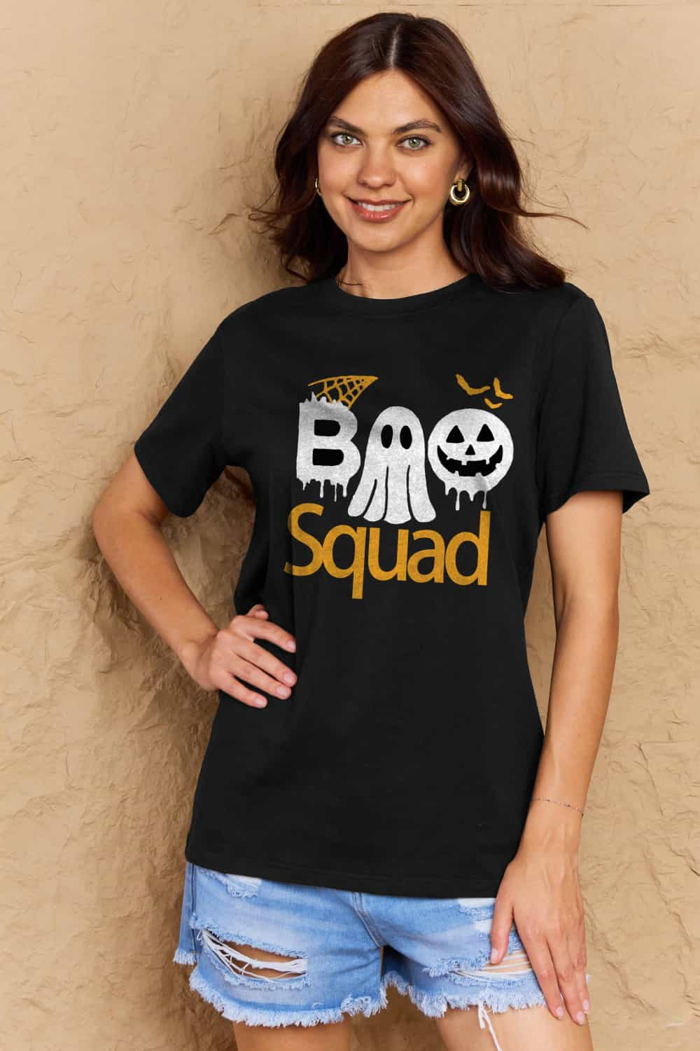 Simply Love Full Size BOO SQUAD Graphic Cotton T-Shirt-Teresa&#39;s Fashionista LLC