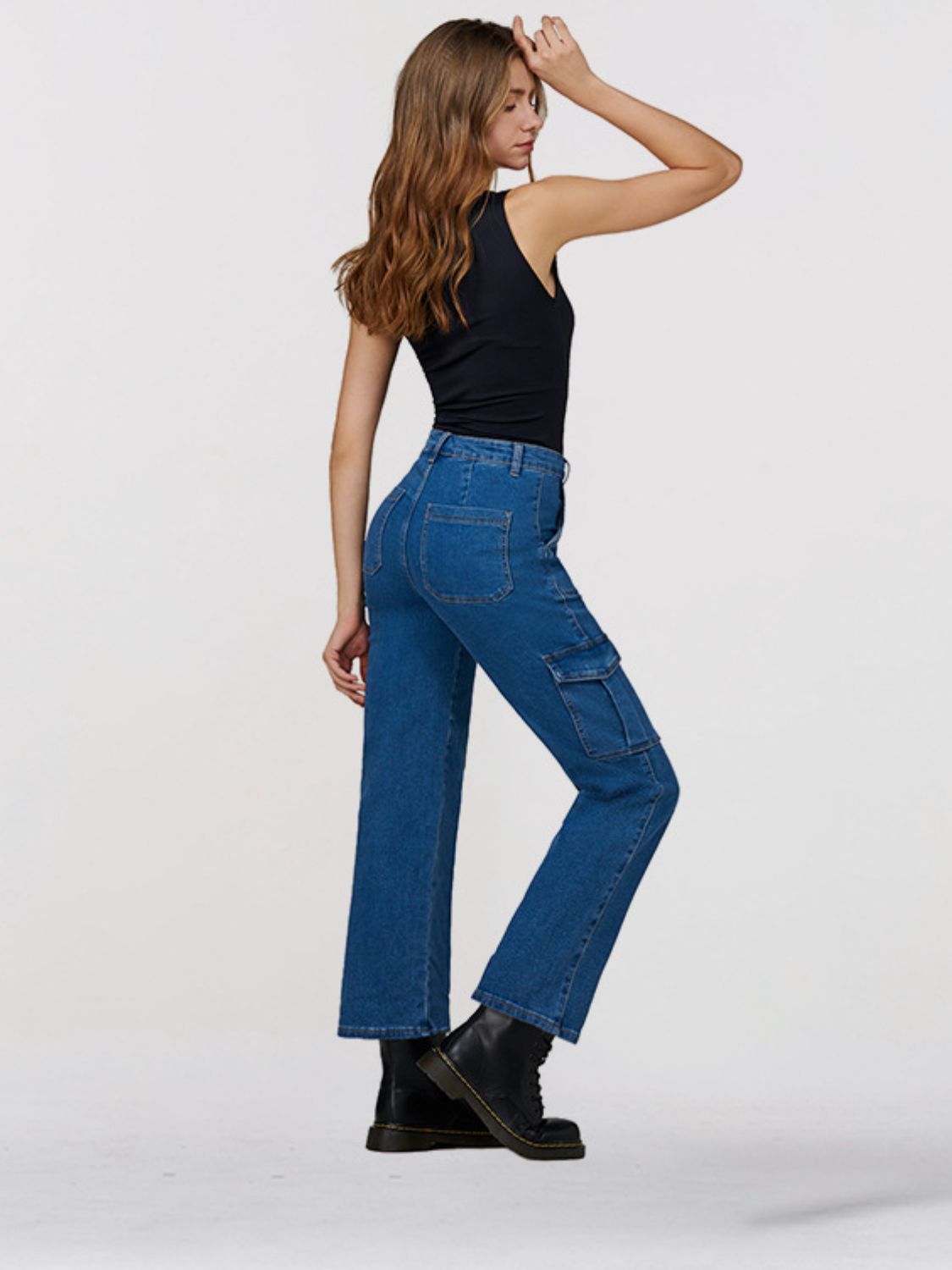 Straight Leg Jeans with Pockets-Teresa&#39;s Fashionista LLC