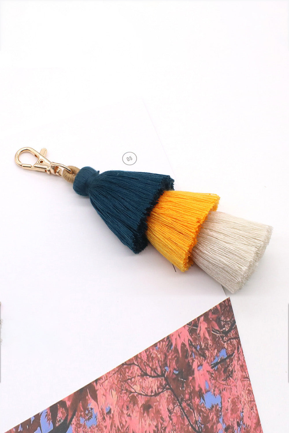 Assorted 4-Pack Multicolored Fringe Keychain-Teresa&#39;s Fashionista LLC