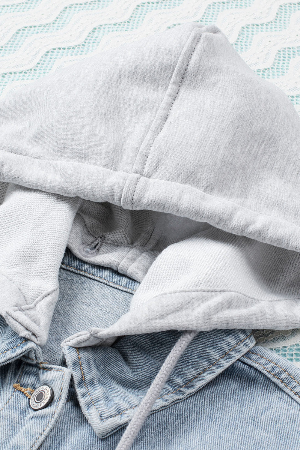 Distressed Hooded Denim Jacket-Teresa&#39;s Fashionista LLC