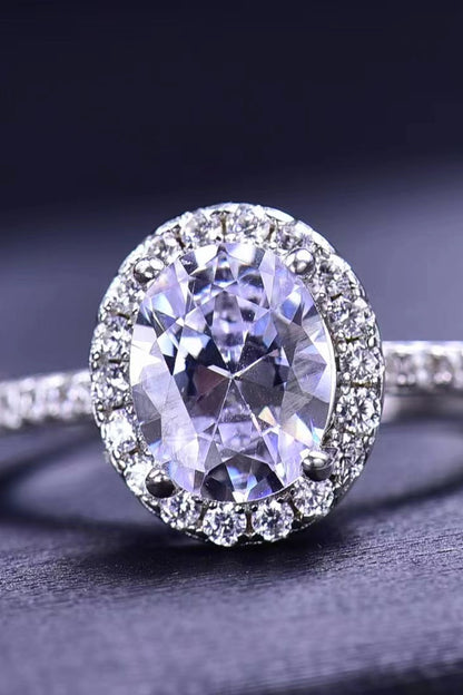 2 Carat Moissanite Platinum-Plated Ring-Teresa&#39;s Fashionista LLC