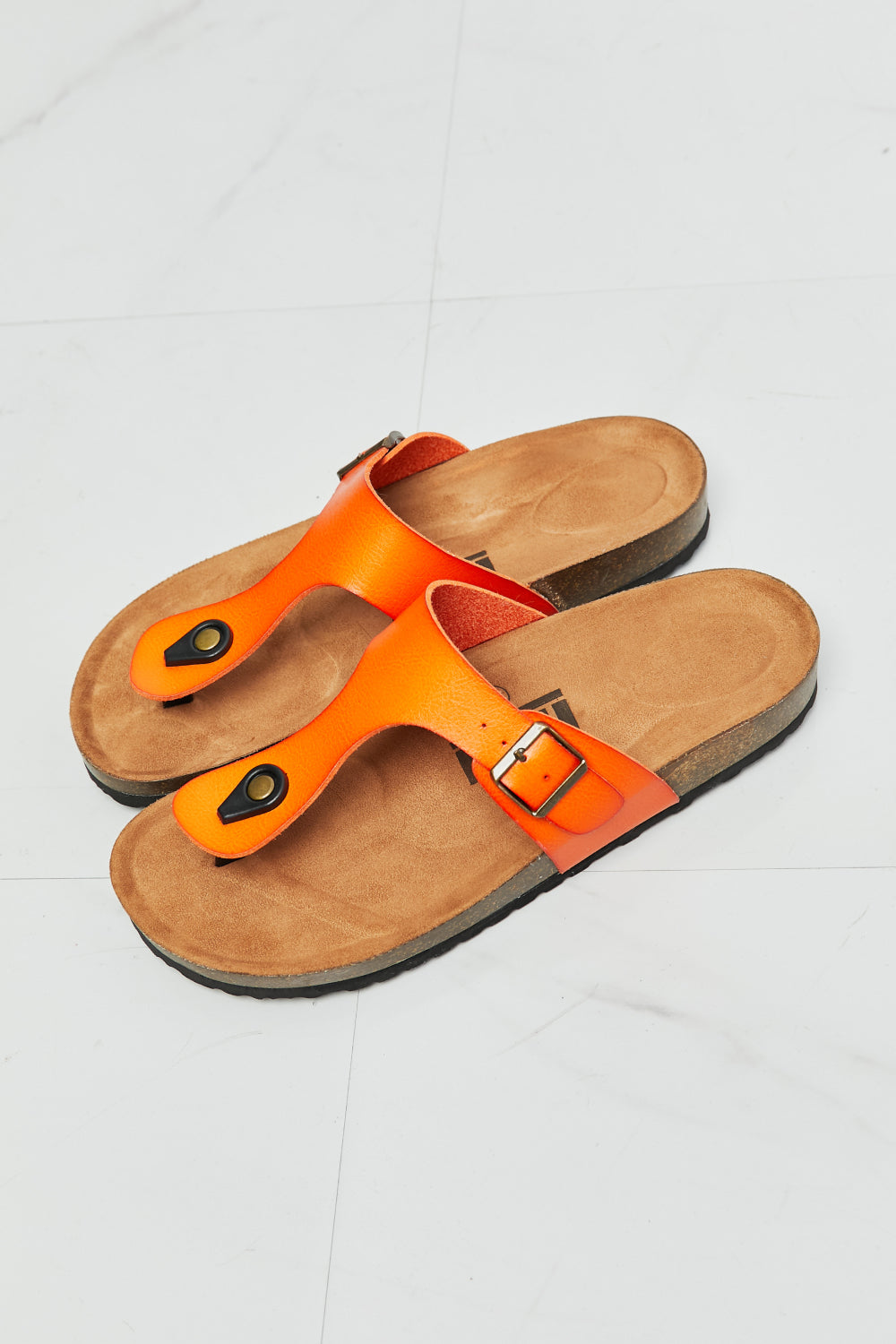 MMShoes Drift Away T-Strap Flip-Flop in Orange-Teresa&#39;s Fashionista LLC