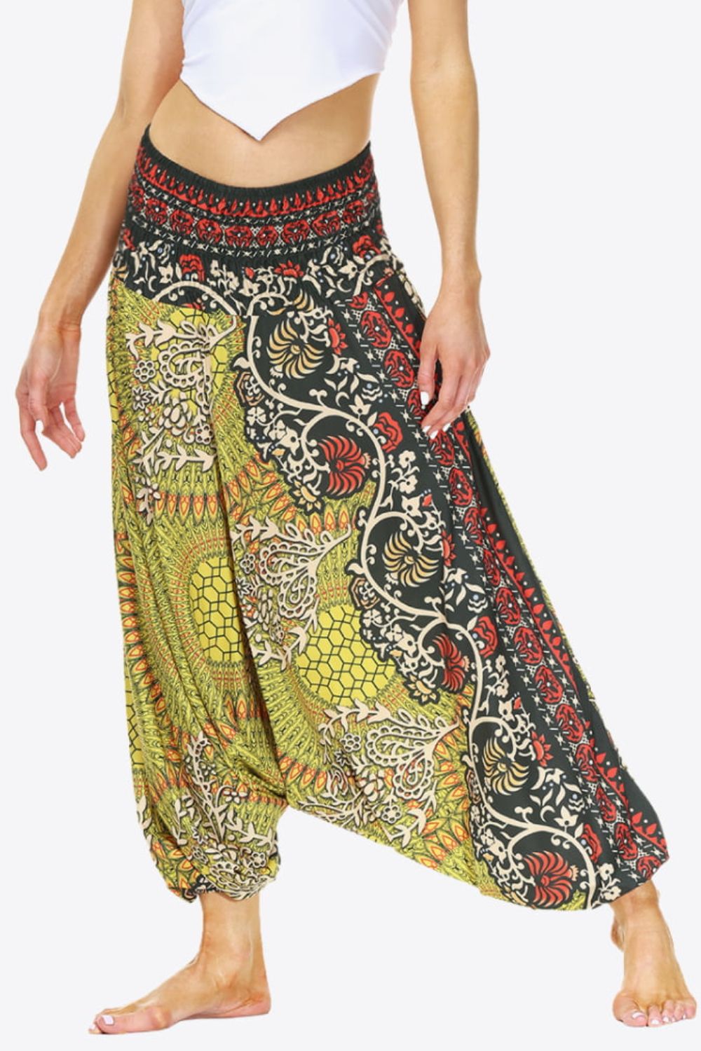 Smocked Long Harem Pants-Teresa&#39;s Fashionista LLC