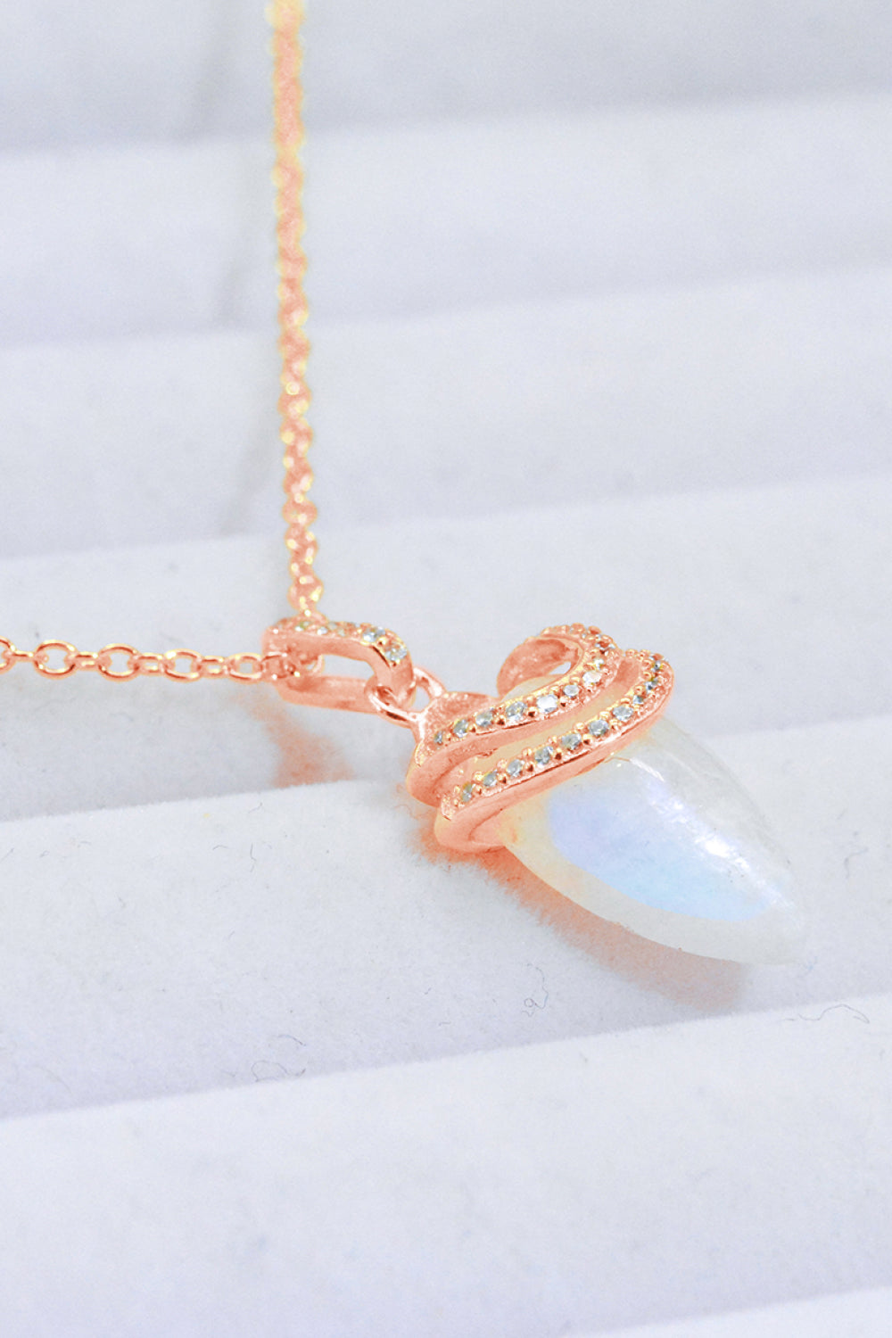 18K Gold-Plated Moonstone Pendant Necklace-Teresa&#39;s Fashionista LLC