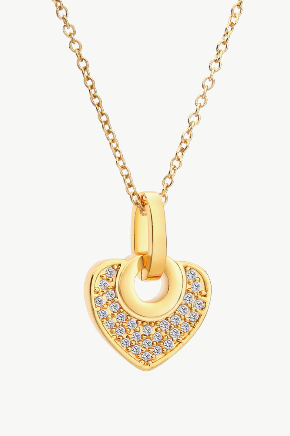 Crystal Heart Pendant Necklace-Teresa&#39;s Fashionista LLC