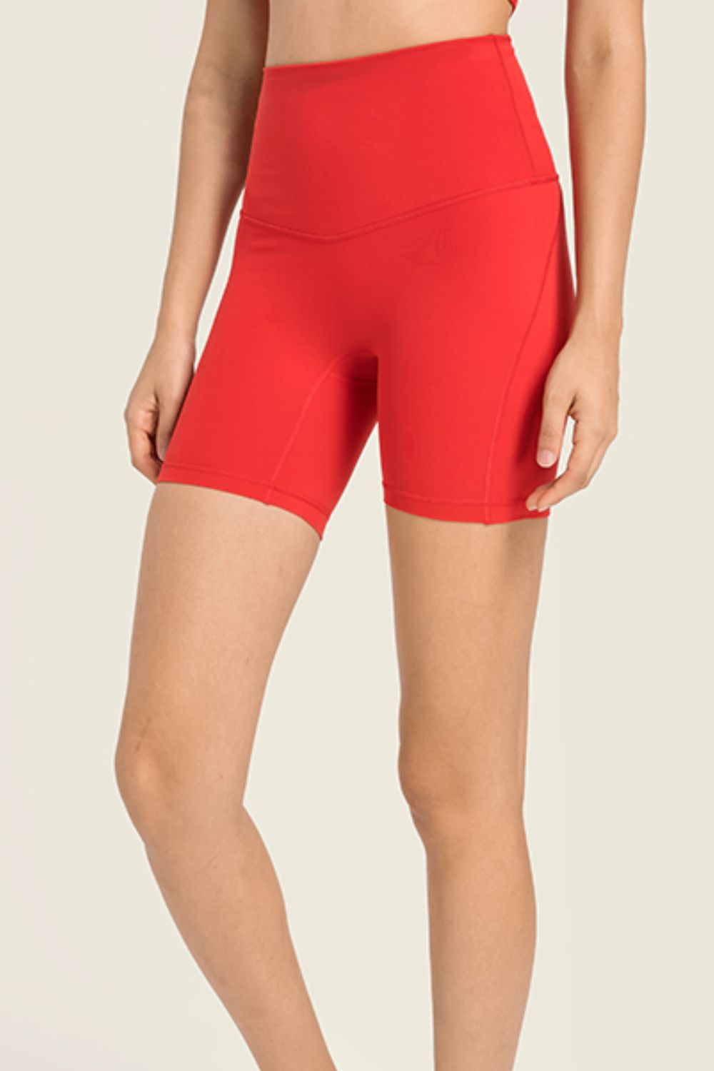 Seamless High-Rise Wide Waistband Biker Shorts-Teresa&#39;s Fashionista LLC