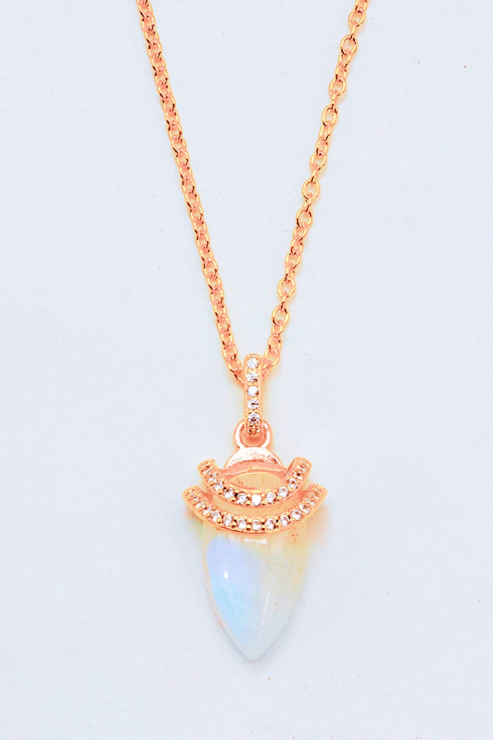 18K Gold-Plated Moonstone Pendant Necklace-Teresa&#39;s Fashionista LLC