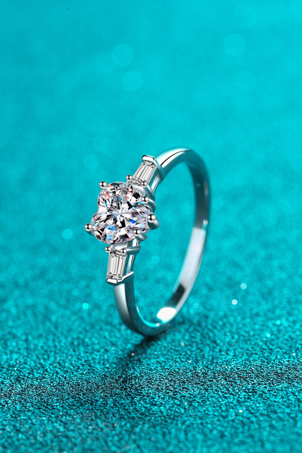 1.2 Carat Moissanite Heart Ring-Teresa&#39;s Fashionista LLC