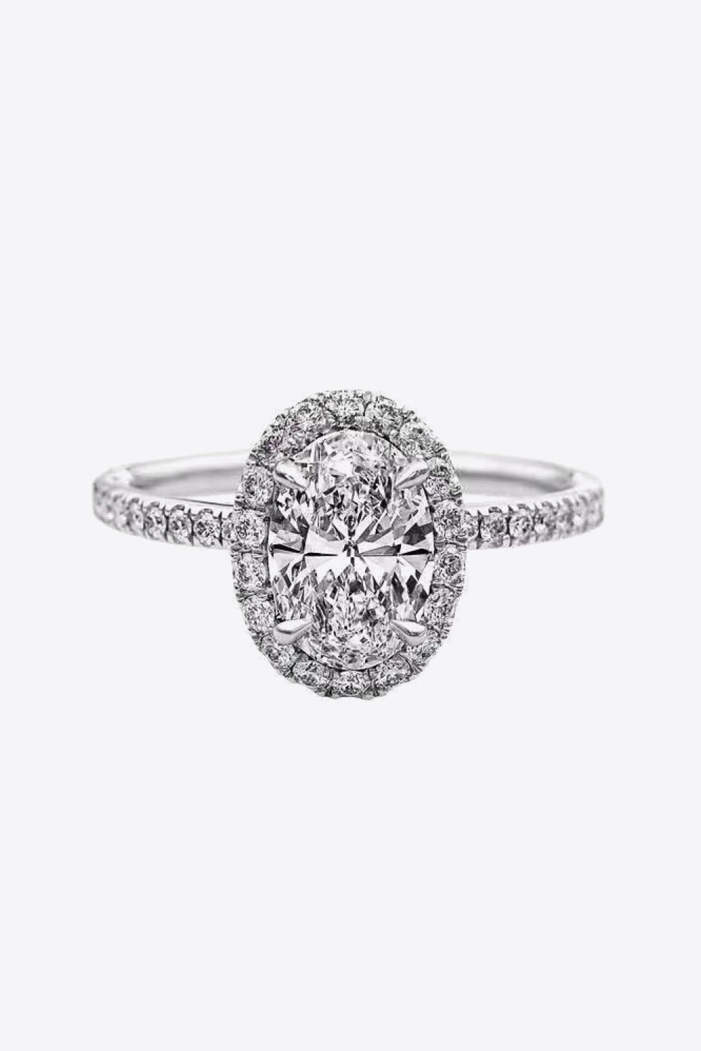 2 Carat Moissanite Platinum-Plated Ring-Teresa&#39;s Fashionista LLC