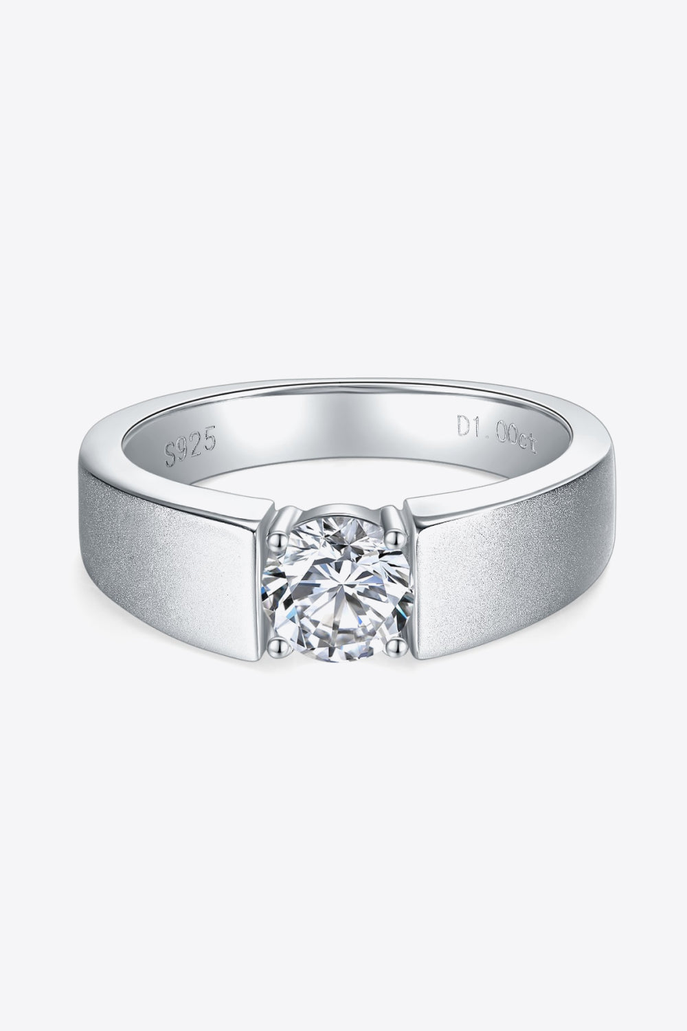 925 Sterling Silver I Carat Moissanite Ring-Teresa&#39;s Fashionista LLC