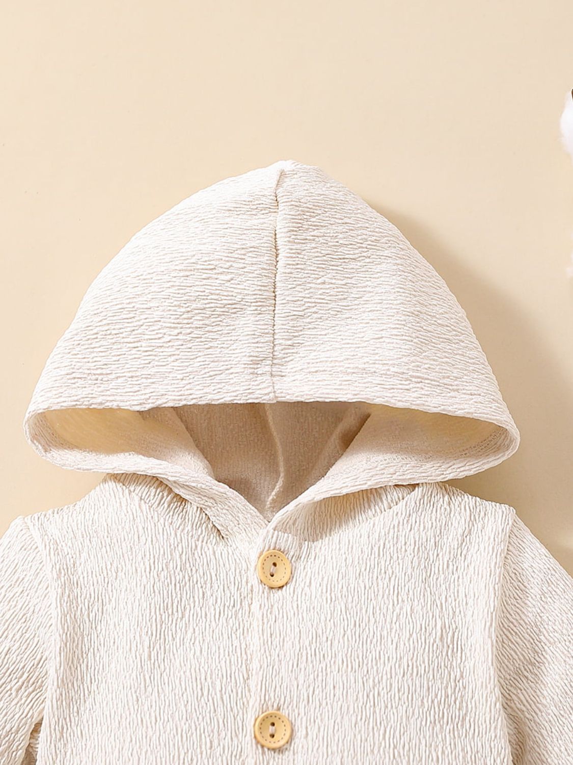 Baby Textured Button Front Hooded Jumpsuit with Pockets-Teresa&#39;s Fashionista LLC