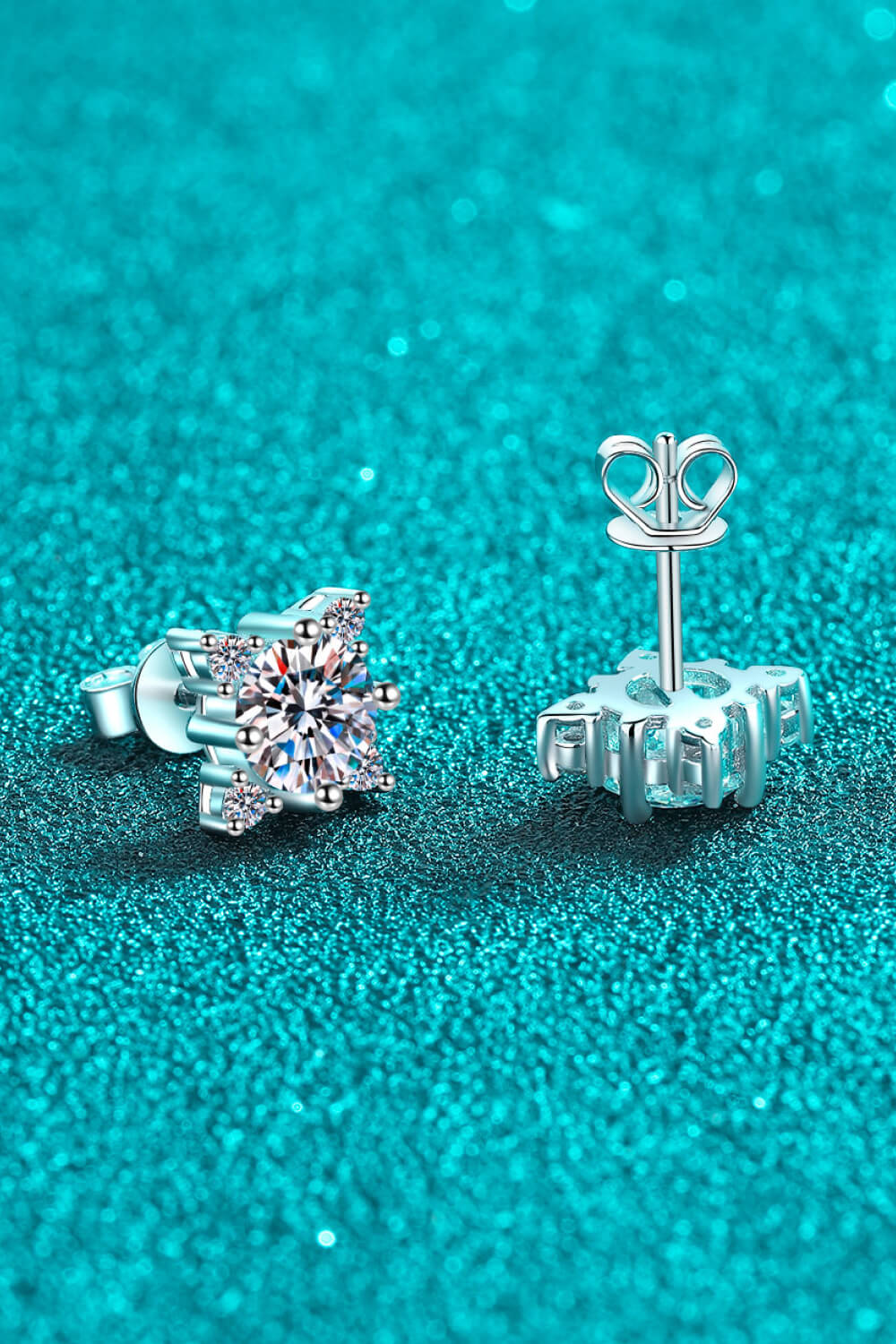 Four Leaf Clover 2 Carat Moissanite Stud Earrings-Teresa&#39;s Fashionista LLC