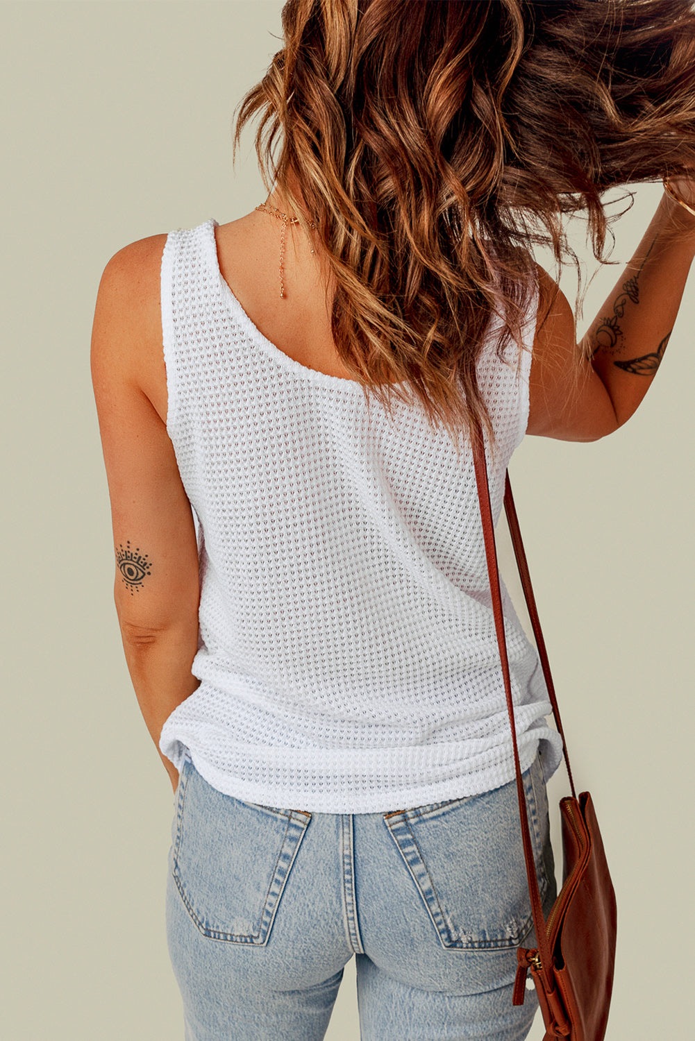 Openwork Pocket Tank-Teresa&#39;s Fashionista LLC