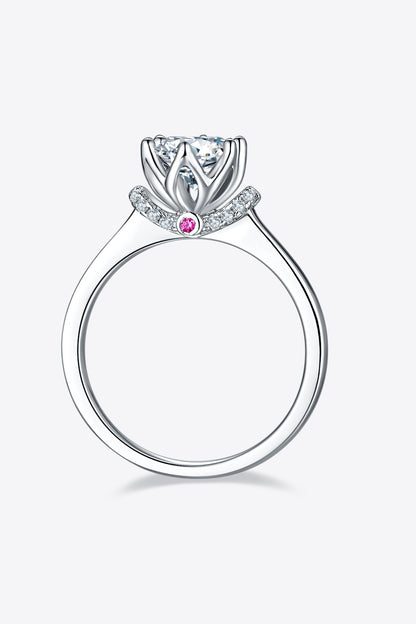 1 Carat Moissanite 925 Sterling Silver Ring-Teresa&#39;s Fashionista LLC